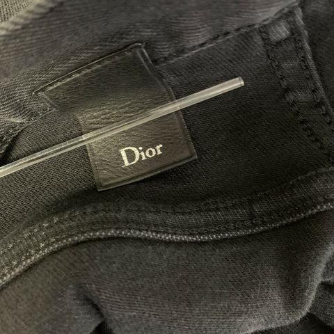 DIOR Size 34 Charcoal Solid Cotton Blend Slim Button Fly Jeans