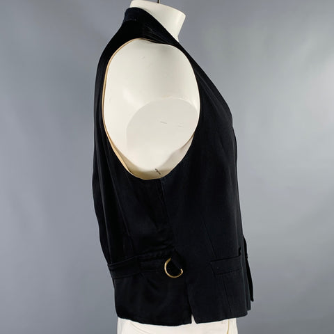 DRIES VAN NOTEN Size 42 Black Cotton Long Vest