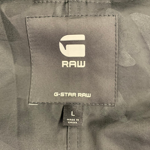 G-STAR Size L Black Twill Virgin Wool Polyester Trucker Jacket