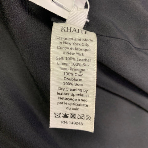 KHAITE Size S The Eden Black Leather Calfskin Trench Coat