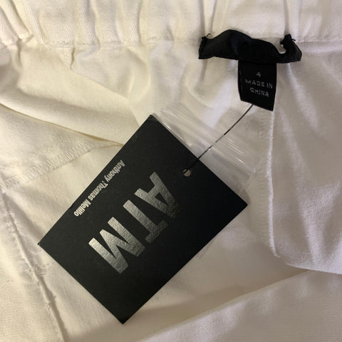 ATM Size 4 White Cotton Cargo Casual Pants