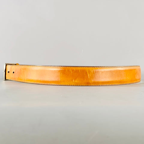 MAGNANNI Size 38 Tan Silver Leather Belt