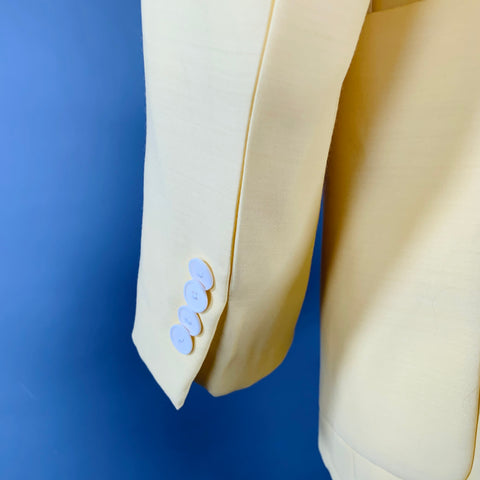 LANVIN Size 42 Yellow Wool Silk Notch Lapel Sport Coat