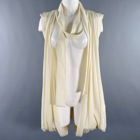 MARIANO TOLEDO One Size Cream Draped Belted Vest