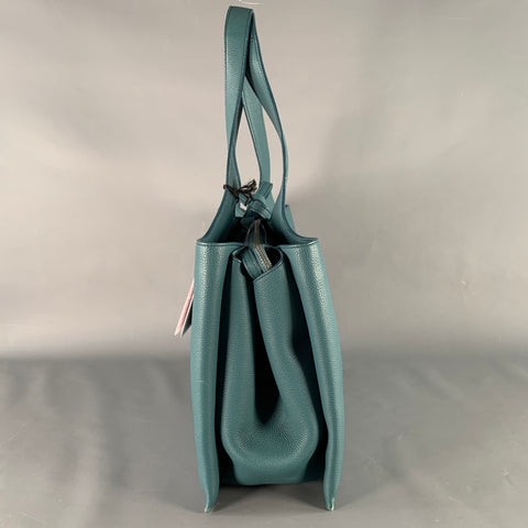 Sac cabas moyen à trois volets CELINE en cuir grainé bleu galet