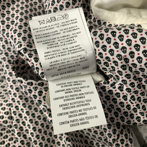 ALEXANDER MCQUEEN Chest Size 36 White Black & Red Skulls Cotton Sport Coat