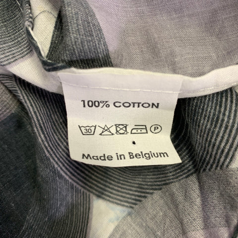 DRIES VAN NOTEN T. 4 Top Décontracté Manches 3/4 Coton Cercles Gris Blanc