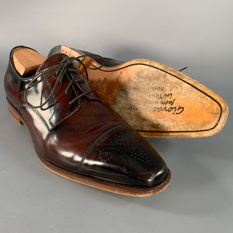 GIOVACCHINI Size 10.5 Mike Brown Leather Ombre Cap Toe Lace-Up Shoes