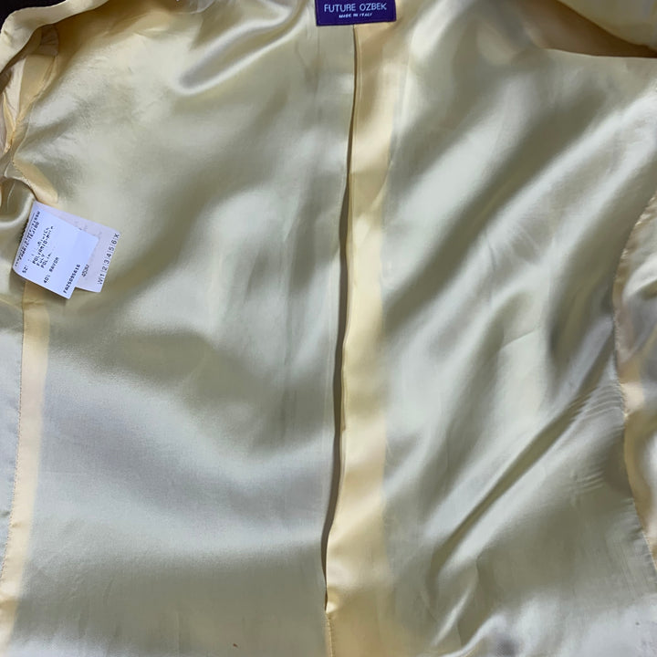 FUTURE OZBEK Size 6 Brown Rayon Blend Single Breasted Blazer Mini Skirt Set