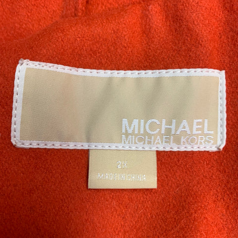MICHAEL by MICHAEL KORS Size 2X Orange Wool Blend Double Breasted Coat
