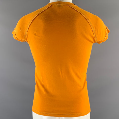 D&G by DOLCE & GABBANA Size S Orange Cotton Embroidered T-shirt