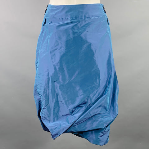 PAUW Size S Powder Blue Taffeta Bubble Hem Skirt