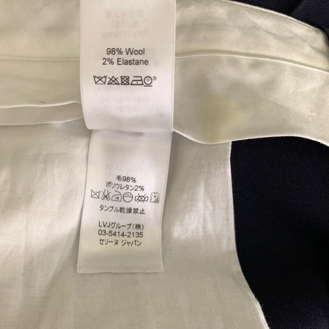 CELINE Size 32 Navy Wool Blend Solid Pleated Dress Pants