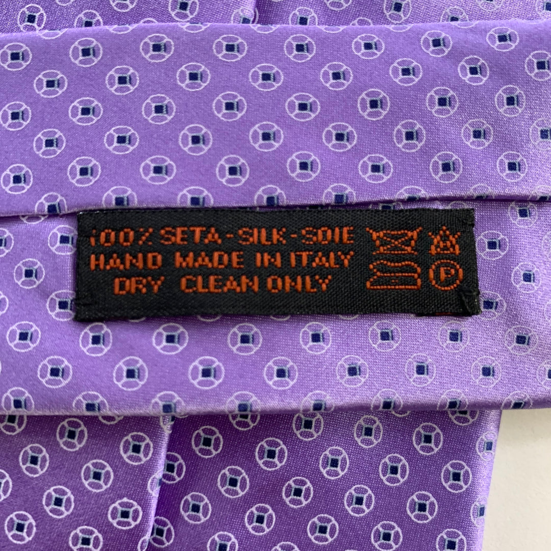 DOLCEPUNTA Purple Blue Polka Dot Silk Tie