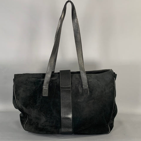 GUCCI Black Suede Leather Tote Bags