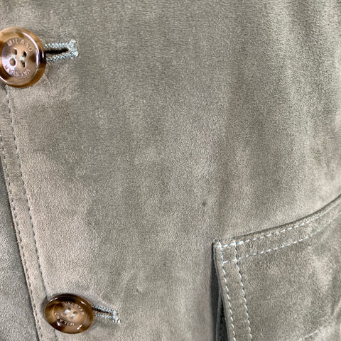 VALSTAR Size S Valstarino Sage Green Goat Suede Blouson Jacket