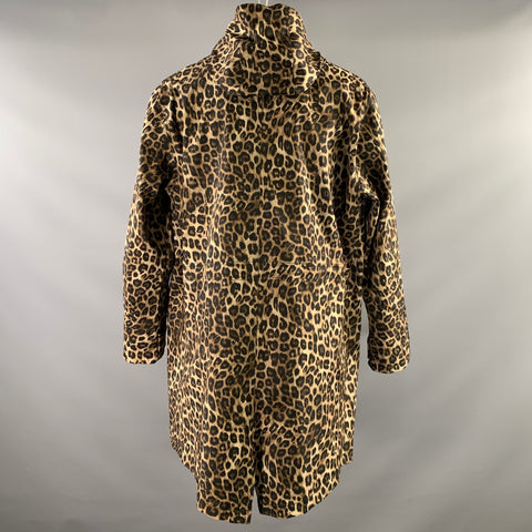 THE KOOPLES Size M Tan Brown Leopard Raincoat Trenchcoat