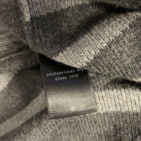 RAG & BONE Size M Black Grey Stripe Cotton Wool Slit Pockets Vest