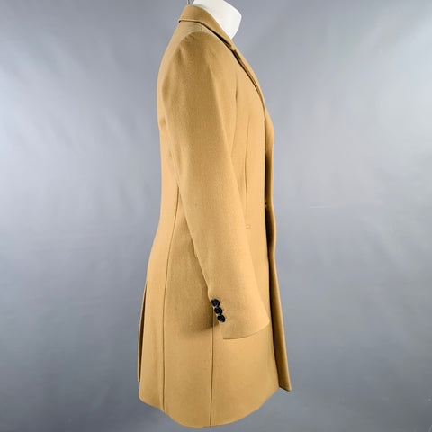 SANDRO Size S Tan Wool Blend Single Breasted Coat
