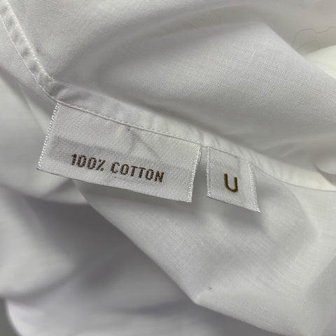 BRIONI Size L White Cotton Tuxedo Long Sleeve Shirt