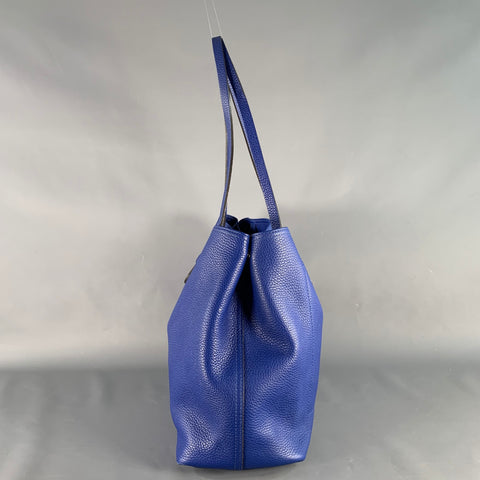 LONGCHAMP Blue Pebble Grain Leather Tote Handbag
