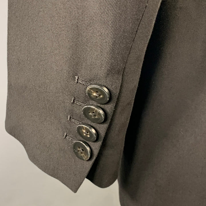 ANN DEMEULEMEESTER Size 44 Black Twill Viscose Virgin Wool Sport Coat