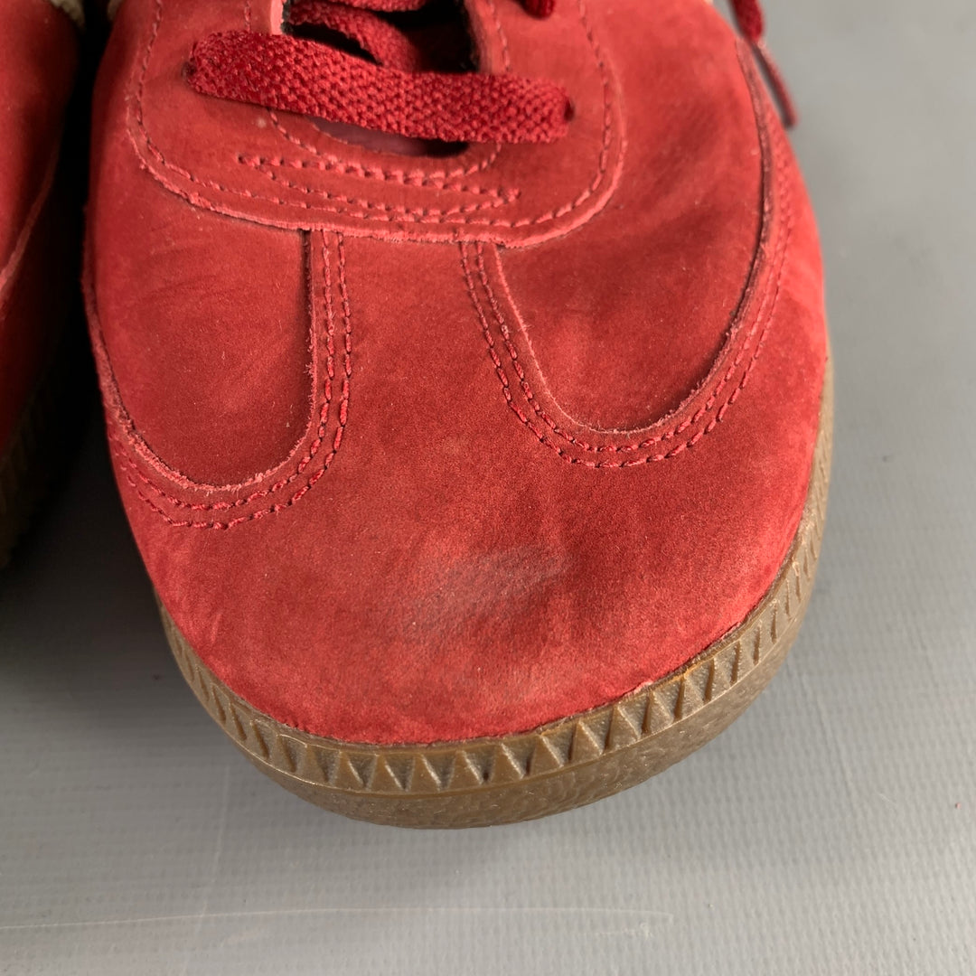 adidas gazelle silver green womens ADIDAS Size 10.5 Red White Stripe Suede Low Top Sneakers – Sui Generis  Designer Consignment