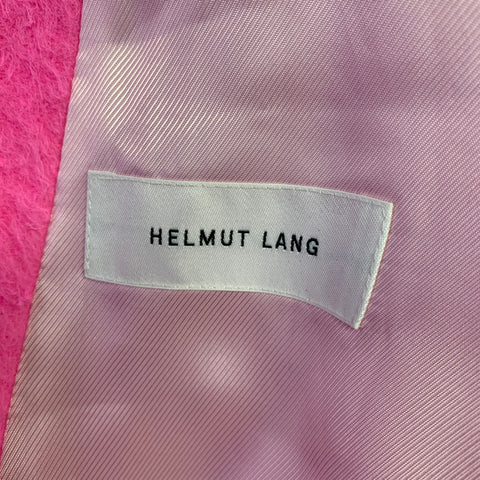 HELMUT LANG Size M Pink Alpaca Wool Textured Belted Coat