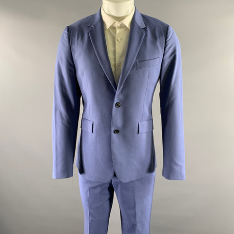 PAUL SMITH Size 38 Regular Blue Periwinkle Wool Mohair Notch Lapel Suit