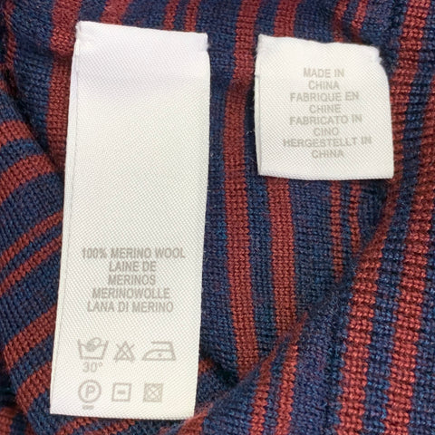 PS by PAUL SMITH Size L Navy Red Stripe Merino Wool Crew Neck Pullover