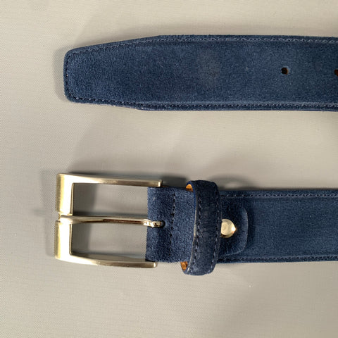 NO BRAND Size 34 Blue Brown Suede Leather Belt