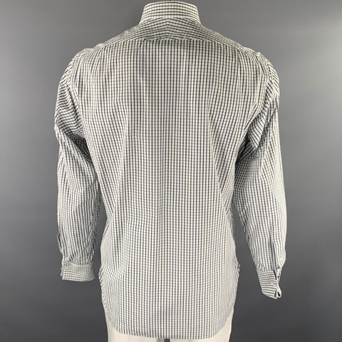 RALPH LAUREN Size XL White Black Blue Check Cotton Long Sleeve Shirt