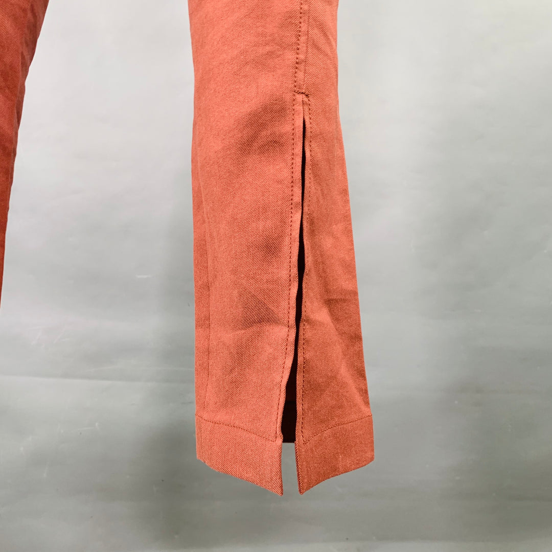 REJINA PYO Size 6 Brown Brick Linen Blend One Pocket Dress Pants