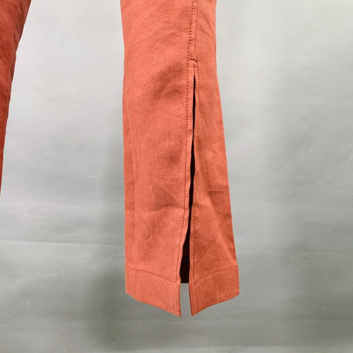 REJINA PYO Size 6 Brown Brick Linen Blend One Pocket Dress Pants