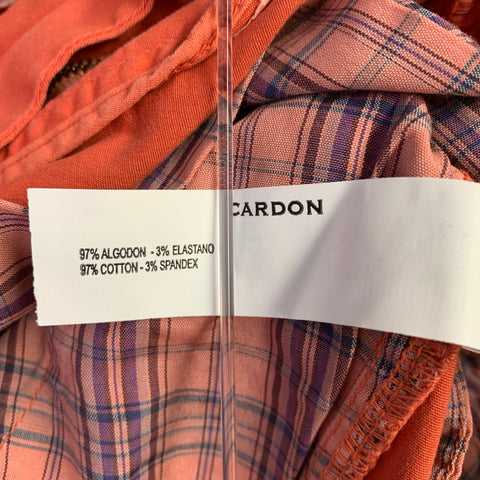 CARDON Size 32 Orange Cotton Blend Flat Front Casual Pants
