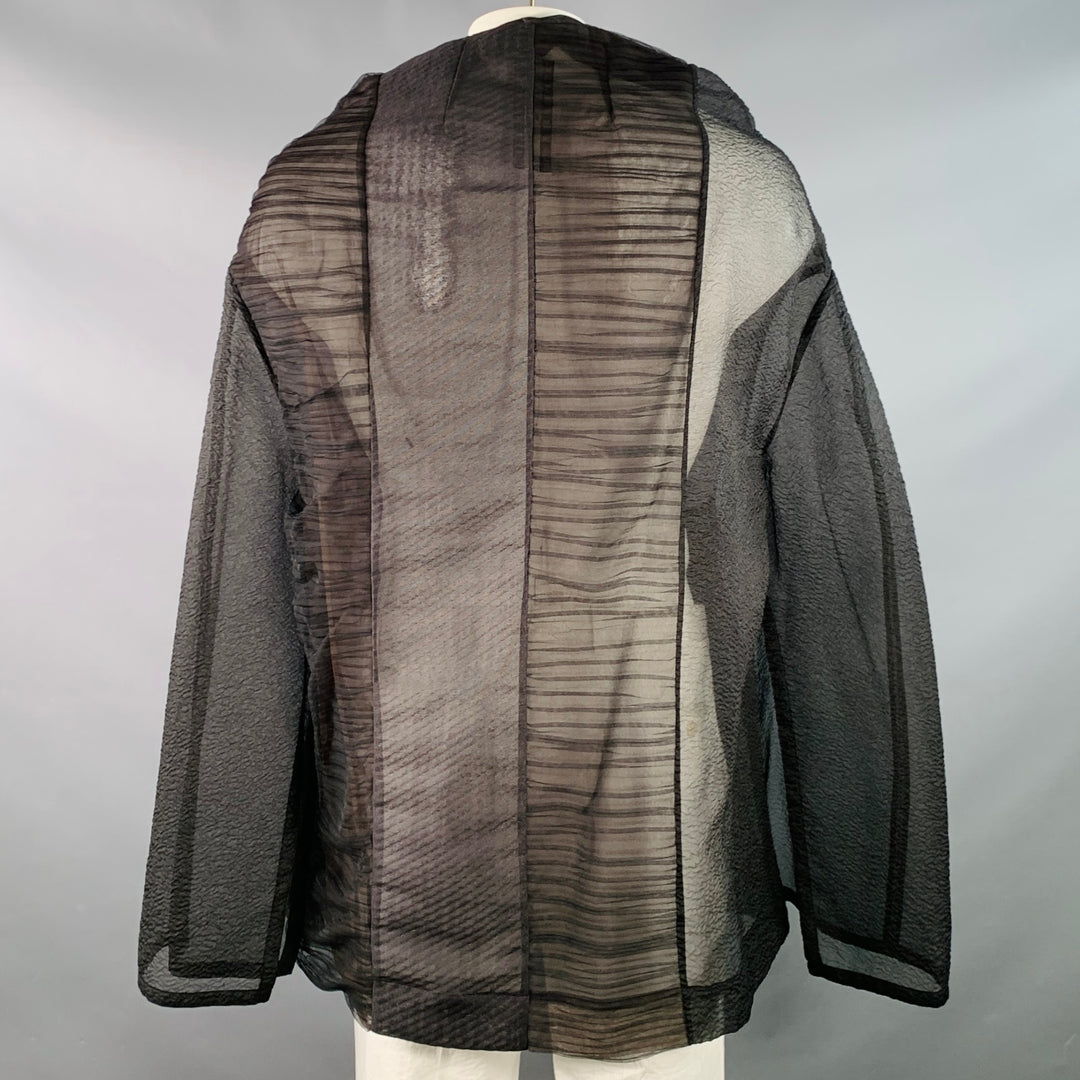 RICK OWENS SS18 DIRT Black Mixed Fabrics Patchwork Organza Snaps Cape