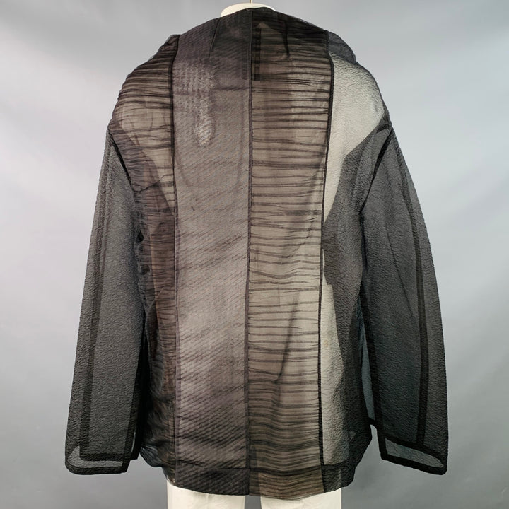 RICK OWENS SS18 DIRT Black Mixed Fabrics Patchwork Organza Snaps Cape