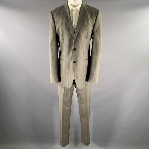 ERMENEGILDO ZEGNA Size 42 Grey Glenn Plaid Wool Blend Suit