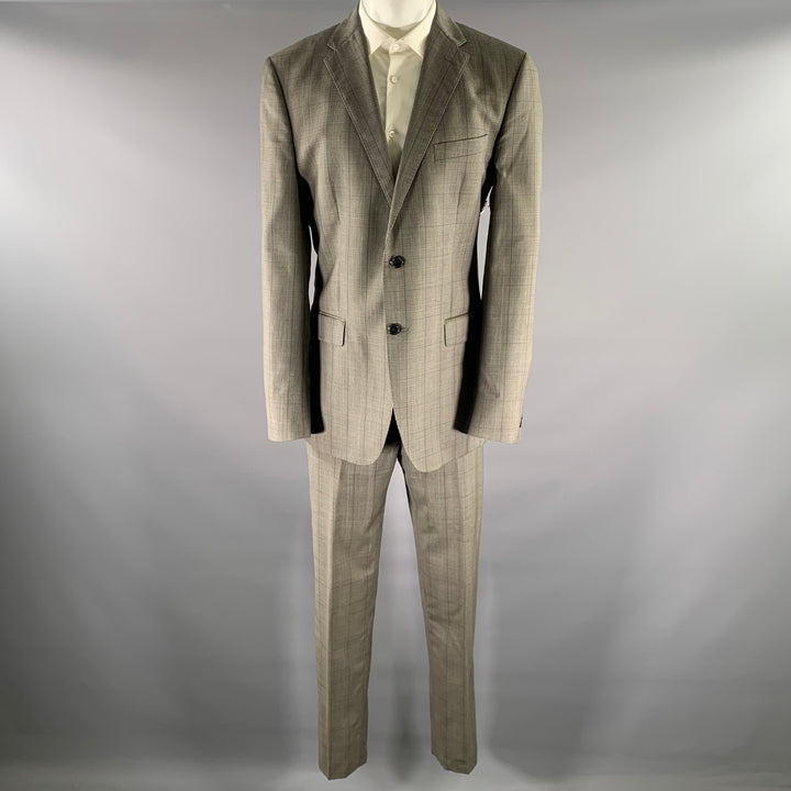 ERMENEGILDO ZEGNA Size 42 Grey Glenn Plaid Wool Blend Suit