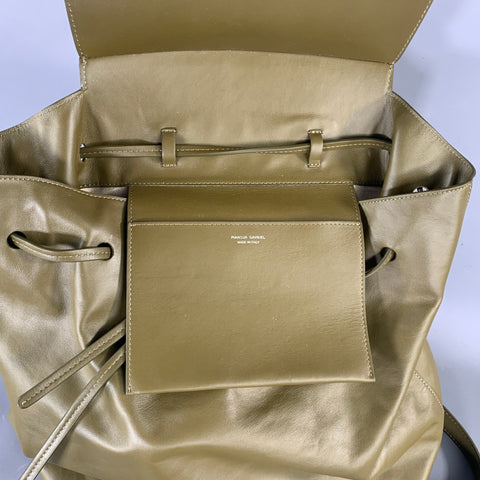 MANSUR GAVRIEL Olive Contrast Stitch Leather Backpack Bags