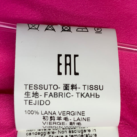 MSGM Taille S Veste blazer en laine rose fluo à revers cranté et à bouton unique