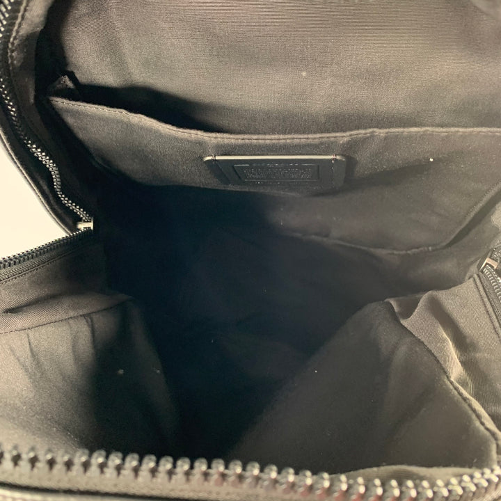 COACH Black Grey Monogram Leather Backpack Bag