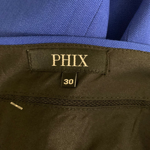 PHIX Size 30 Blue Wool & Polyester Flat Front Dress Pants