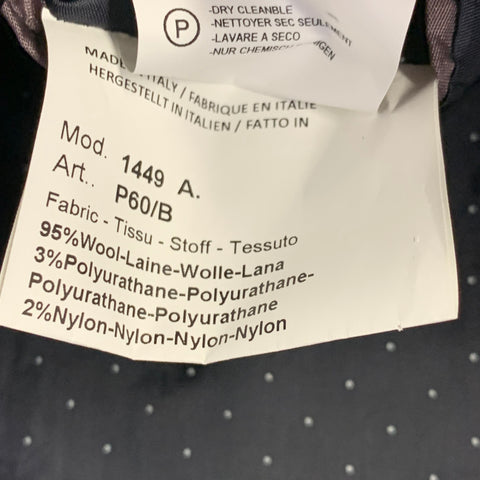 PAUL SMITH Size 38 Black Metallic Wool Blend Peak Lapel Single Button Sport Coat