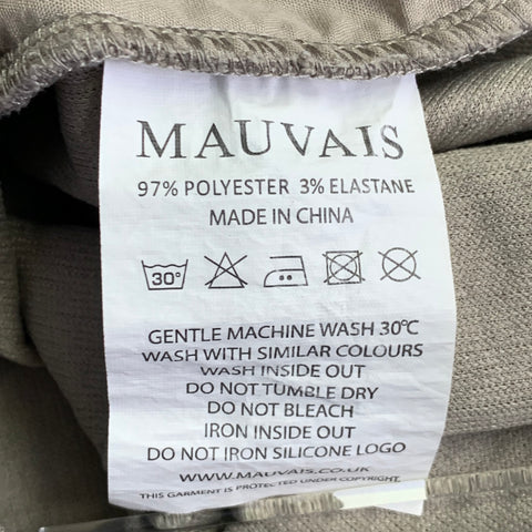 MAUVAIS Size 36 Tan Textured Stripe Polyester Blend Zip Fly Drawstring Shorts