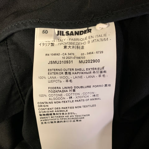 JIL SANDER Size 34 Black Wool Zipper Pants