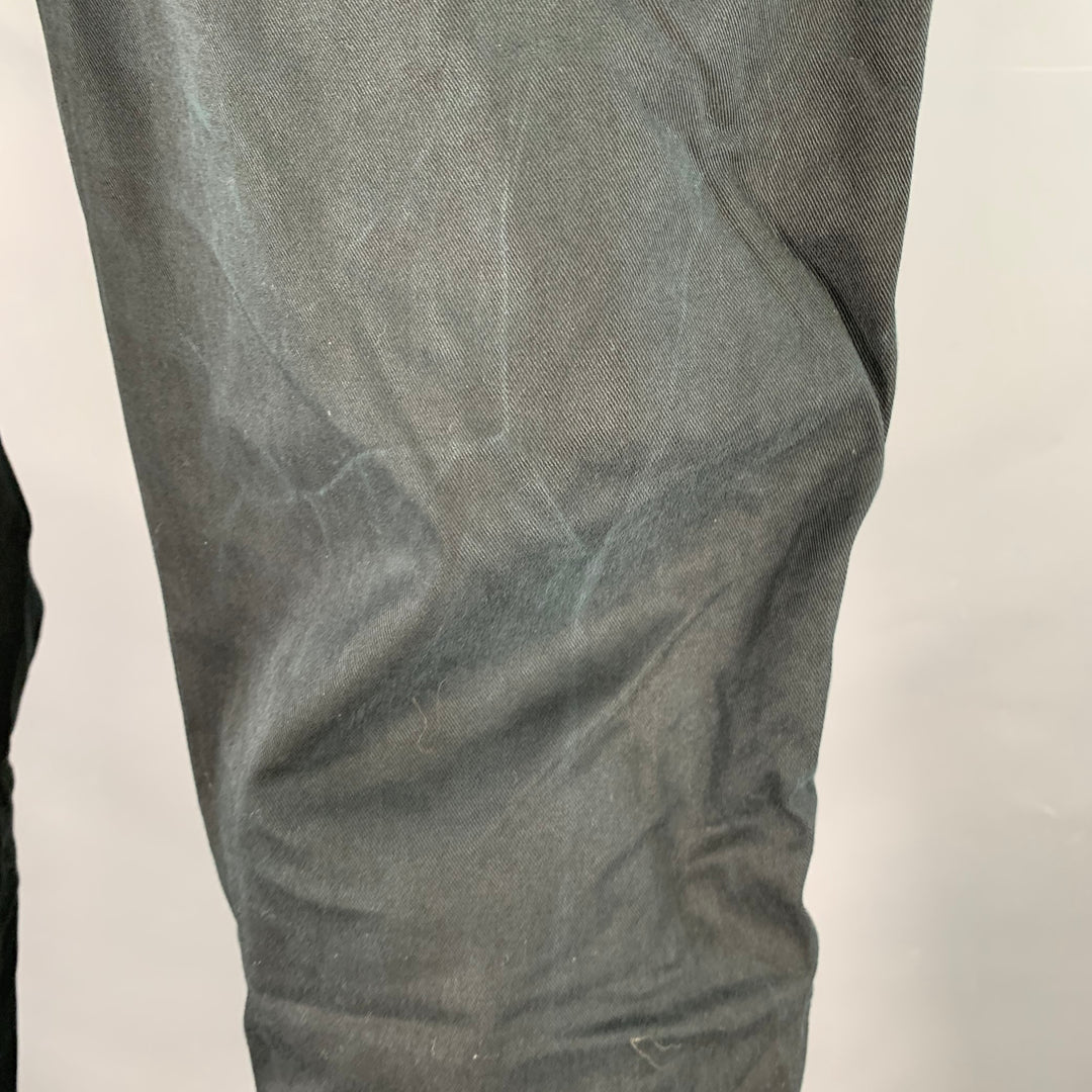 KOLOR Size M Black Cotton Twill Pleated Tapered Casual Pants