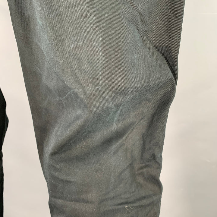 KOLOR Size M Black Cotton Twill Pleated Tapered Casual Pants