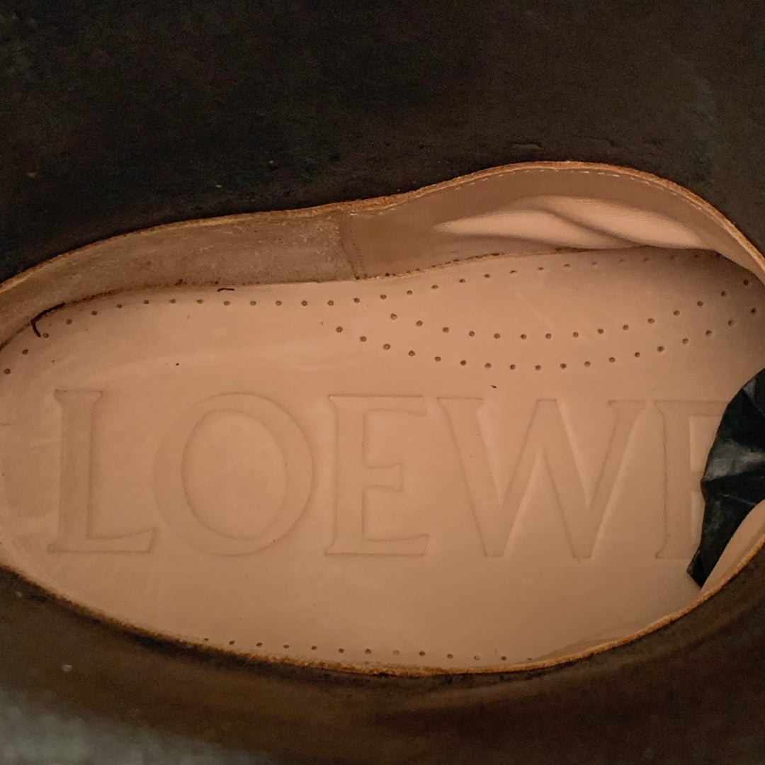 LOEWE Size 9 Campo Black Silver Harness Leather Pull On Boots
