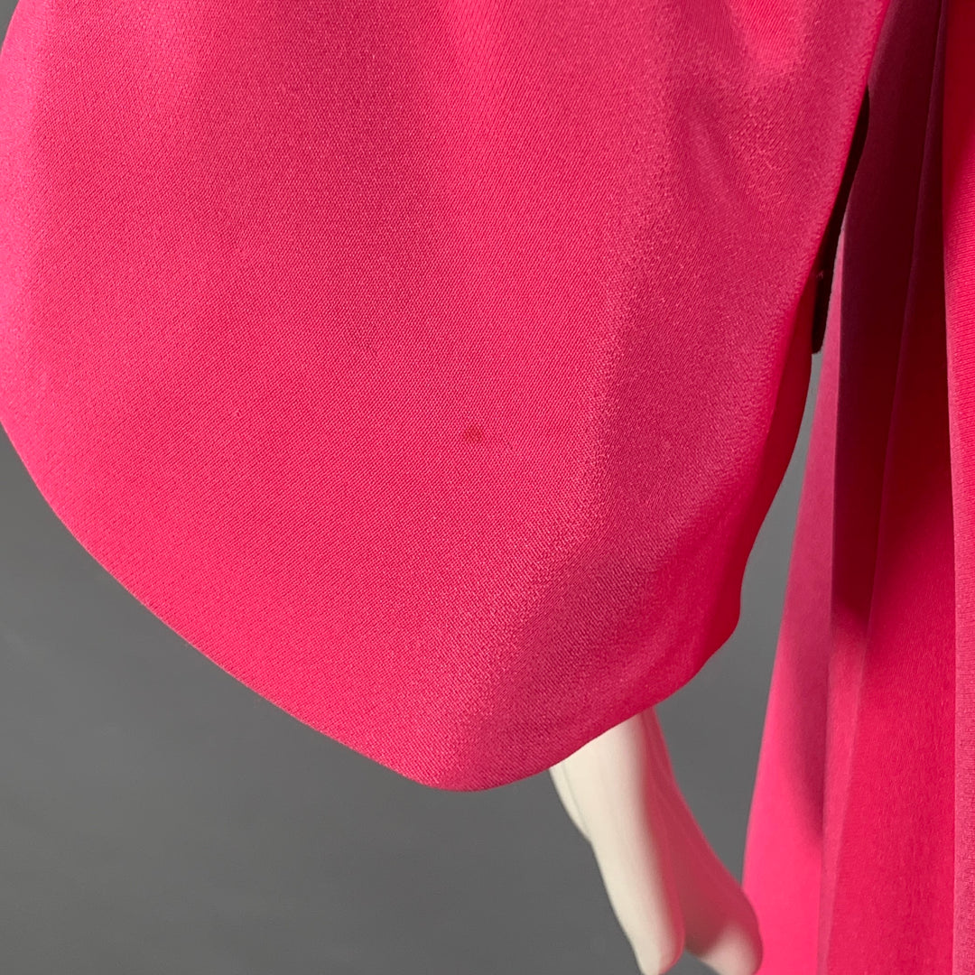 DOLCE & GABBANA Size 4 Pink Multi Color Silk Applique Belted Maxi Dress